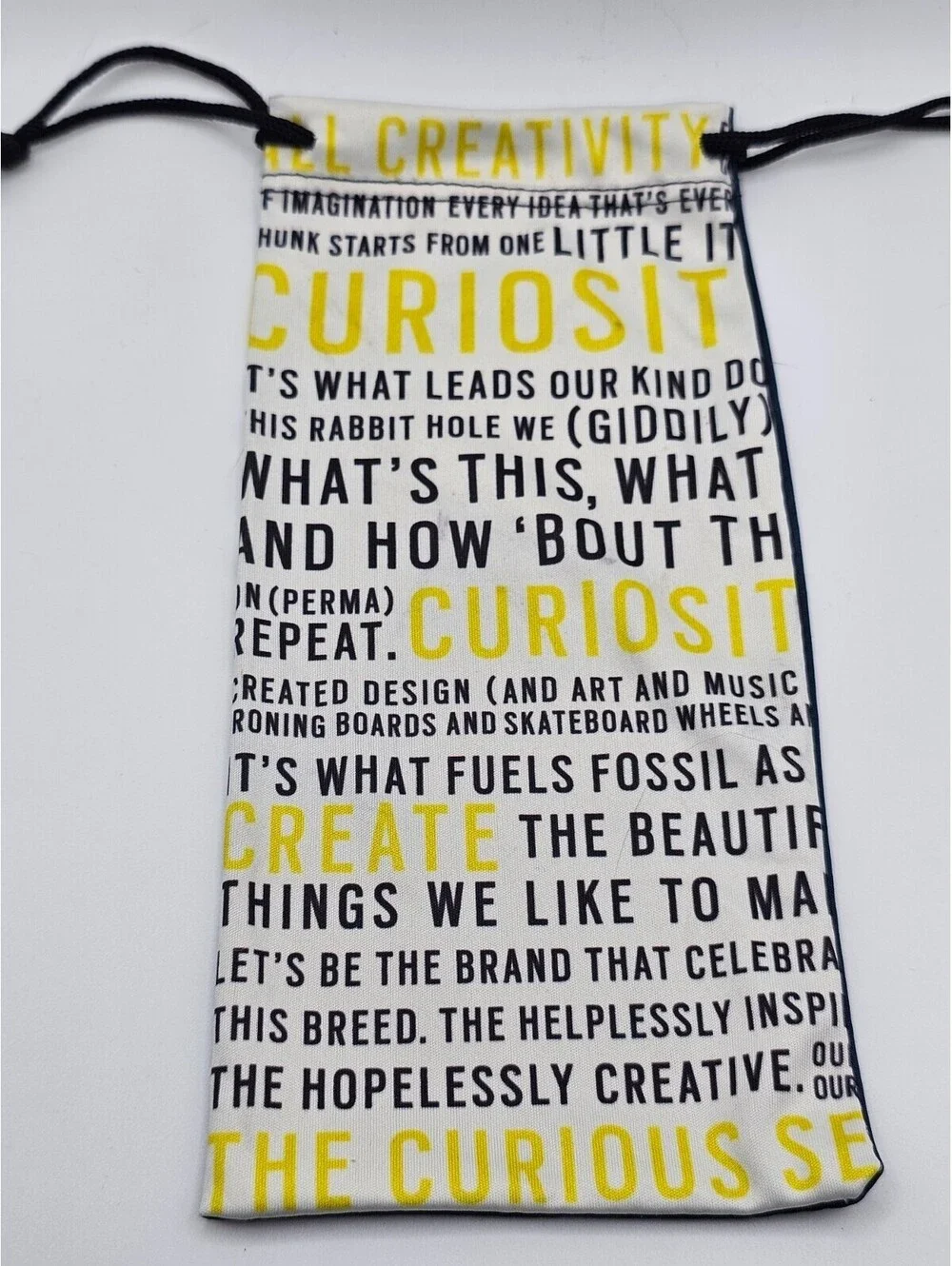Fossil Curiosity Drawstring Pouch Watch Sunglasses Storage Bag Key Print